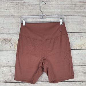 Gymshark Women's Elevate Cycling Athletic Biker Shorts 8” Small Rose Brown